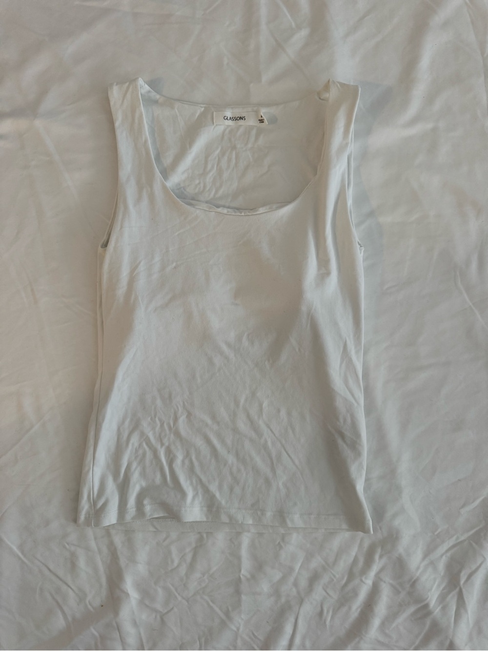 Glassons White Built in Bra Tank Top